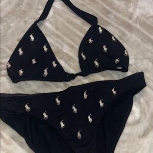 Polo Ralph Lauren Black Bikini with White Logo